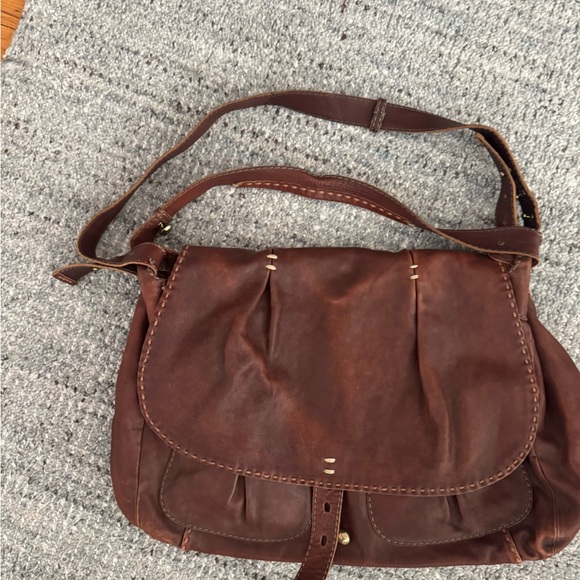49 Square Miles Brown Distressed Leather Tote Bag - Picture 5 of 10